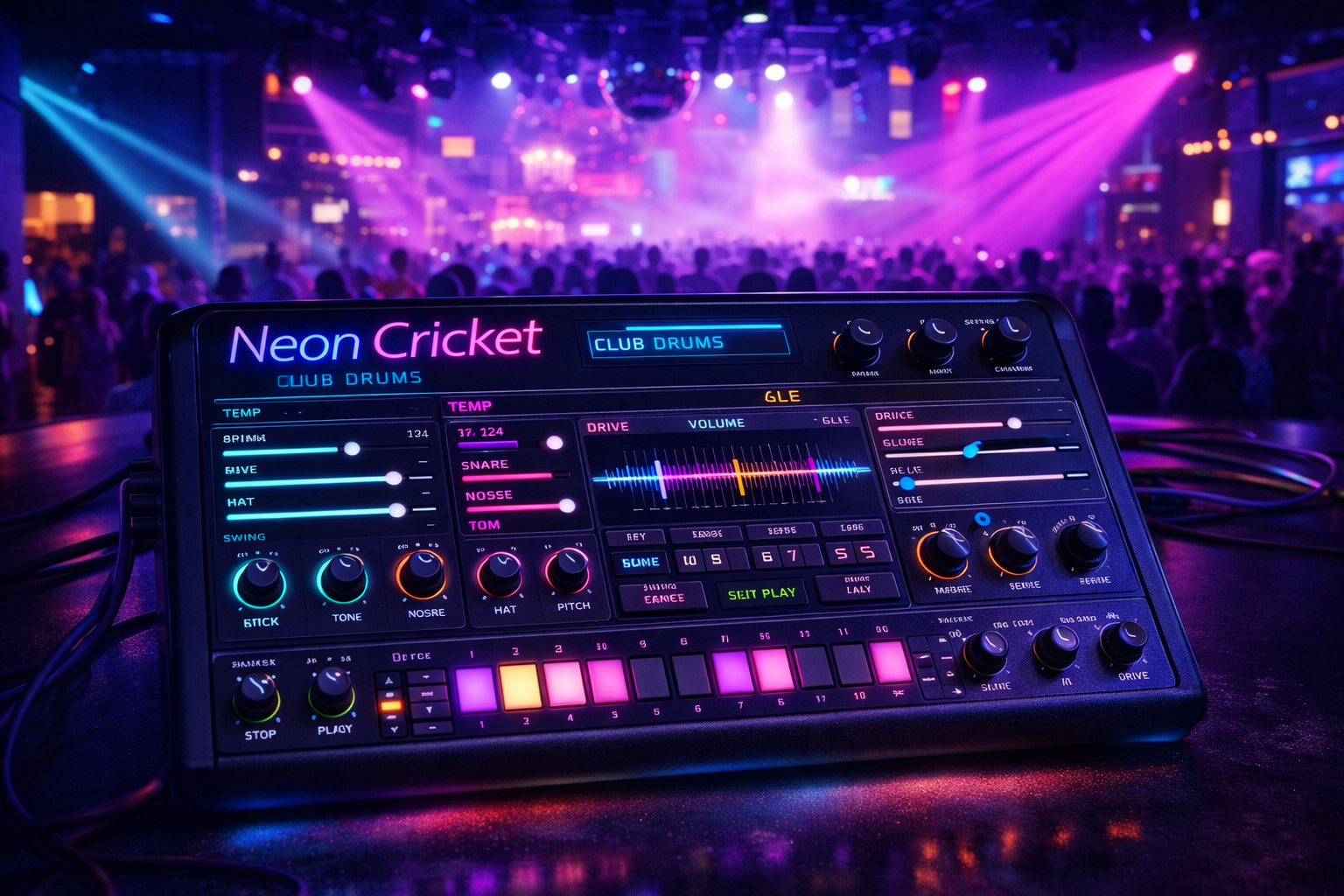 Neon Cricket Club Drums